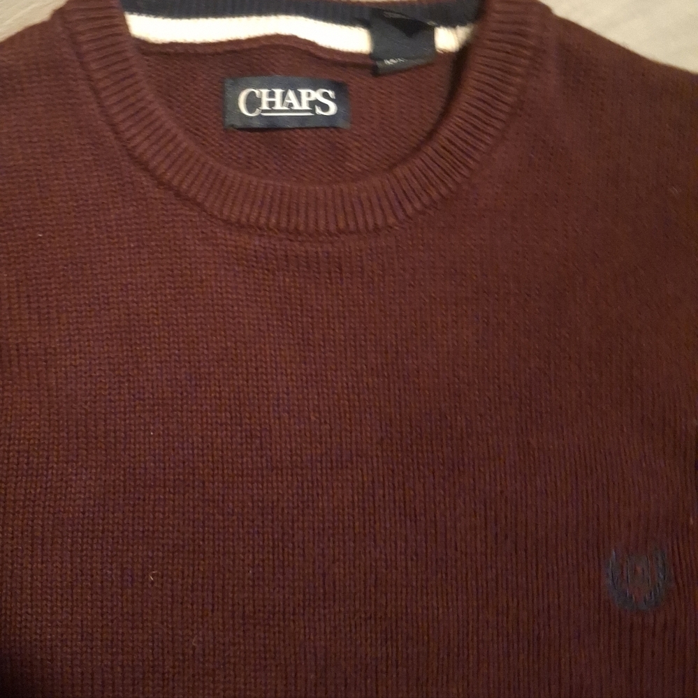 Chaps Men's Deep Red Crewneck Sweater